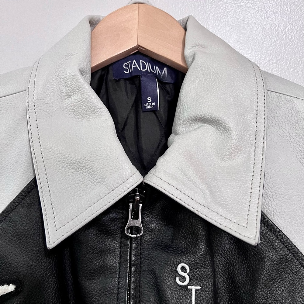 STADIUM by Stadium Good Number #8 Lucky 100% Leather Jacket MSRP$525 - Picture 10 of 16